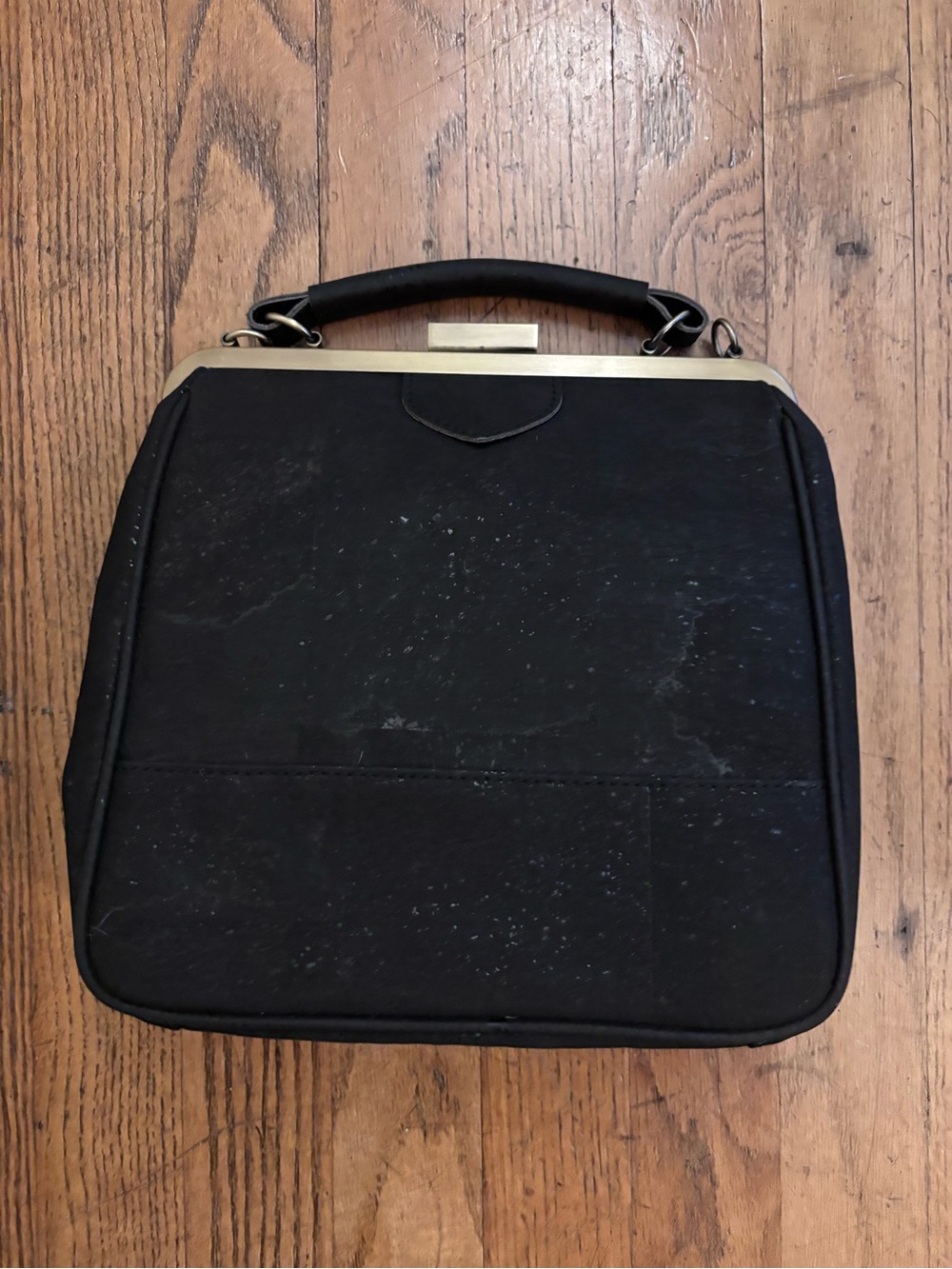 Laflore Bebebark convertible cork bag in black with chain strap